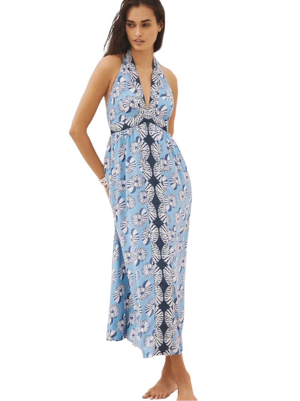 BY ANTHROPOLOGIE Halter Cutout Midi Dress